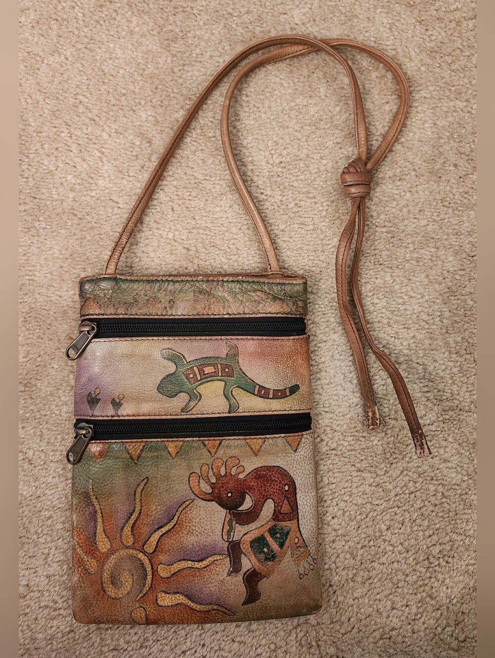 Anuschka Hand-Painted Leather Crossbody Bag-PRICED TO SELL